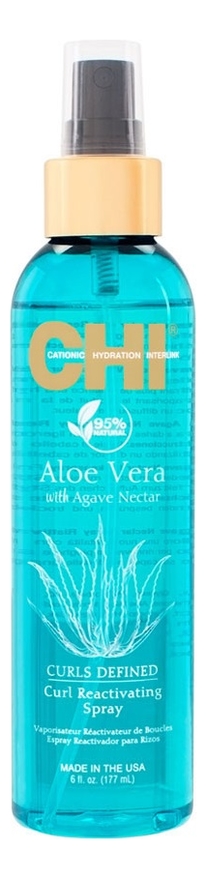 Невесомый спрей для возрождения кудрей Aloe Vera With Agave Nectar Curls Defined Curl Reactivating Spray 177мл