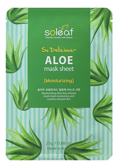 

Тканевая маска для экспресс-увлажнения лица с экстрактом алоэ So Delicious Aloe Mask Sheet 25мл