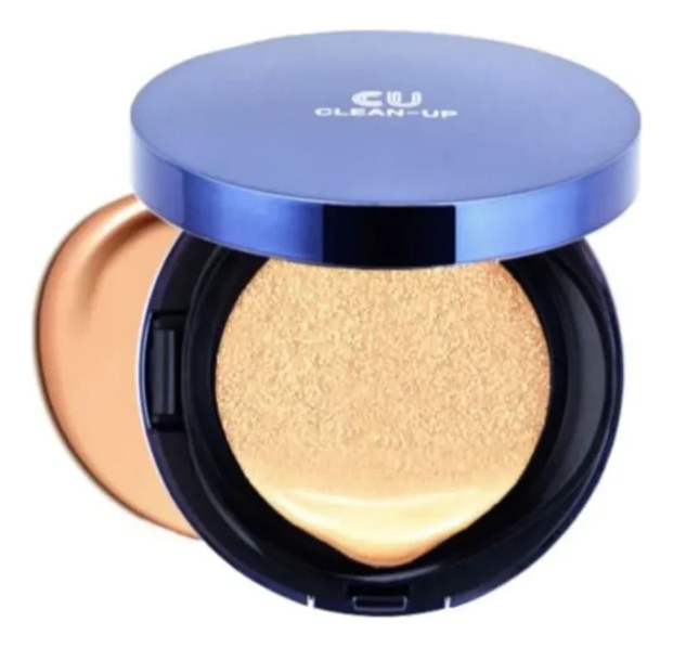 Тональный кушон для лица со сменным блоком Clean-Up Skin Fit Cushion Pact SPF50+ PA+++ 15/15г: No 21