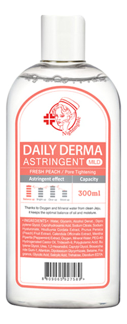 

Мягкий тонер-пилинг для лица с экстрактом персика Daily Derma Eraser Toner Astringent Peach 300мл