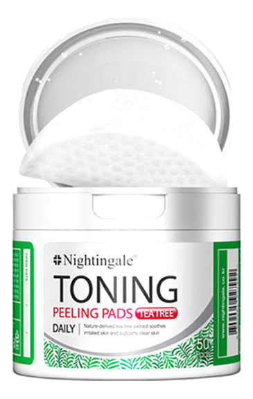 

Диски для мягкого кислотного пилинга кожи с экстрактом чайного дерева Toning Peeling Pads Teatree Pouch 50шт