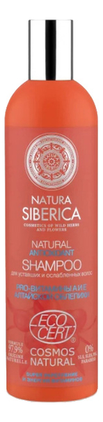 

Шампунь для уставших и ослабленных волос Cosmos Natural Antioxidant Shampoo 400мл