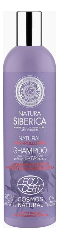 

Шампунь для тонких волос и секущихся кончиков Cosmos Natural Anti-Pollution Shampoo 400мл