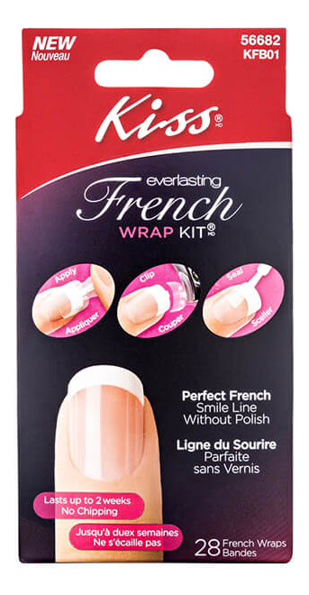 

Набор для французского маникюра с узкими белыми смайлами Everlasting French Wrap KFB01