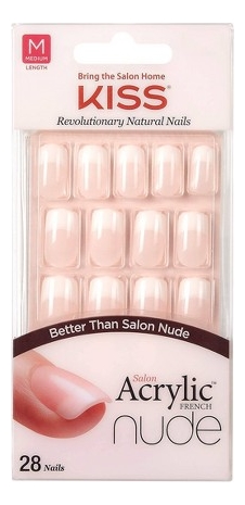 

Набор накладных ногтей с клеем Шелковый кашемир Salon Acrylic French Nude KAN03C 28шт (средняя длина)