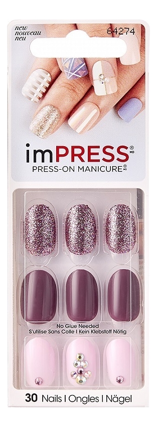 Накладные ногти Пурпурный блеск Impress Manicure Accent BIP250С (длина короткая) от Randewoo