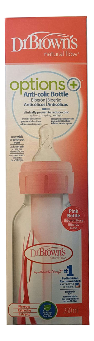 Бутылочка с узким горлышком антиколик Natural Flow Options SB81305 250мл (розовая) от Randewoo