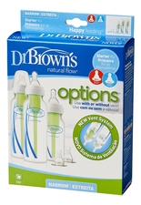 Dr. Brown's Набор бутылочек с узким горлышком Natural Flow Options SB03005 (2*250мл + 1*120мл + соска от 3 мес 2шт)