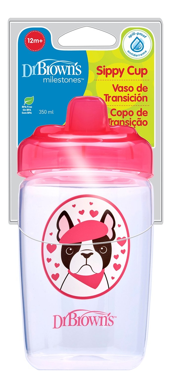 

Чашка-поильник с твердым носиком Розовая собачка Milestones Sippy Cup TC21012 350мл (от 12 мес)