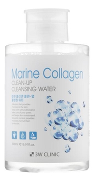 Очищающая вода для снятия макияжа с морским коллагеном Marine Collagen Clean-Up Cleansing Water 500мл