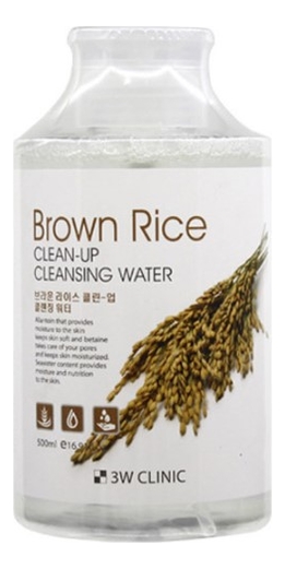 

Очищающая вода для снятия макияжа с экстрактом риса Brown Rice Clean-Up Cleansing Water 500мл