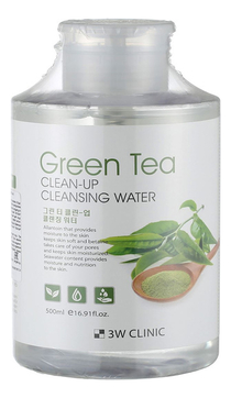 Очищающая вода для снятия макияжа с экстрактом зеленого чая Green Tea Clean-Up Cleansing Water 500мл