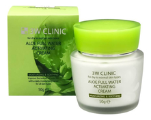 3W CLINIC Крем для лица с экстрактом алоэ Aloe Full Water Activating Cream 50г