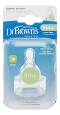 Dr. Brown's Соски силиконовые к бутылочкам с узким горлышком Y-разрез, для густых жидкостей Natural Flow 2шт