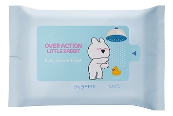 

Очищающие салфетки для тела Rabbit Overaction Manner Mode Body Shower Tissue 10шт