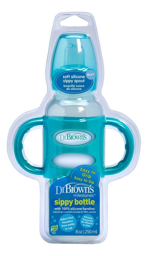 

Бутылочка-поильник с узким горлышком Natural Flow Milestones Sippy Bottle SB81059 250мл (от 6 мес,бирюзовая)