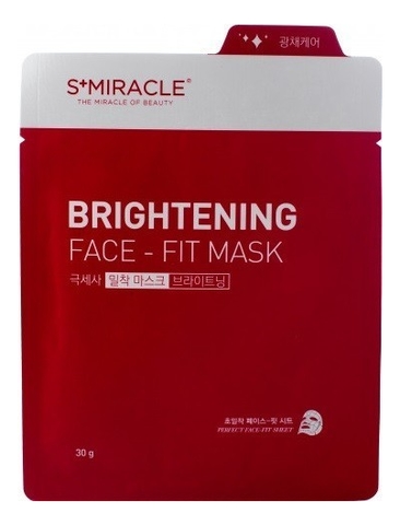 Маска для лица придающая сияние S+Miracle Brightening Face Fit Mask 30г