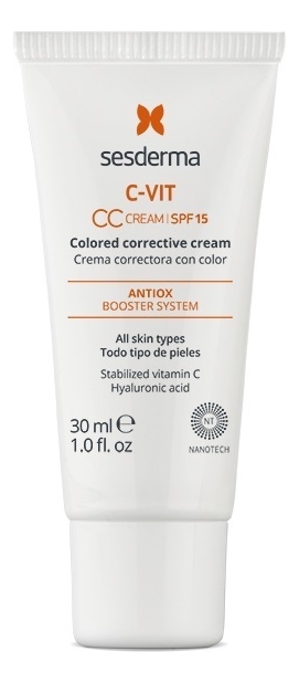 CC крем для лица корректирующий C-VIT Crema Correctora Con Color SPF15 30мл от Randewoo