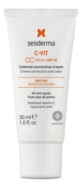

CC крем для лица корректирующий C-VIT Crema Correctora Con Color SPF15 30мл