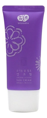 Солнцезащитный крем на основе цветочных ферментов Organic Flowers Sun Cream SPF50+ PA++++ 60г от Randewoo