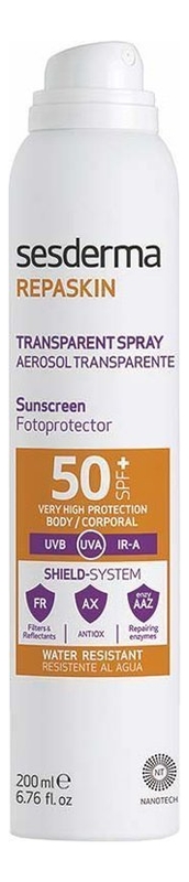 Купить Солнцезащитный спрей для тела Repaskin Transparent Spray 200мл: Спрей SPF50, Sesderma