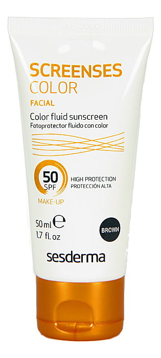 Солнцезащитное тональное средство Screenses Fluido con Color SPF50 50мл: Brown от Randewoo