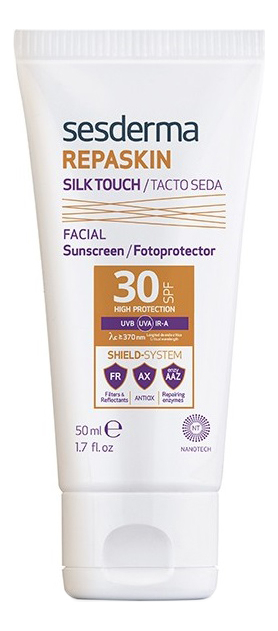 

Солнцезащитное средство для лица с нежностью шелка Repaskin Tacto Seda Fotoprotector 50мл: Средство SPF30, Солнцезащитное средство для лица с нежностью шелка Repaskin Tacto Seda Fotoprotector 50мл