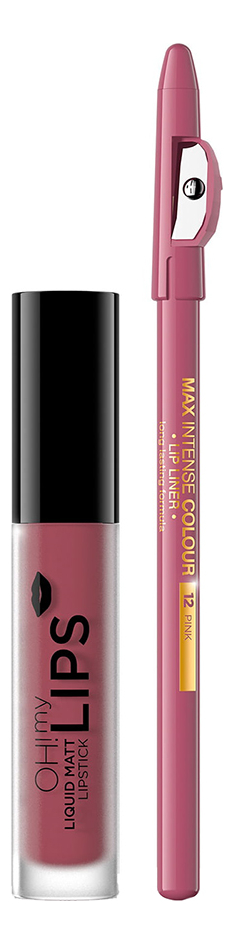 Набор для макияжа губ Oh! My Lips (жидкая матовая губная помада 4,5мл + контурный карандаш): 06 Cashmere Rose