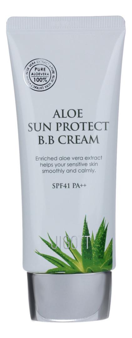 BB крем для лица с экстрактом алоэ Aloe Sun Protect Cream SPF41 Pa++ 50мл jigott вв крем с экстрактом алоэ aloe sun protect bb cream spf41 pa 50 мл