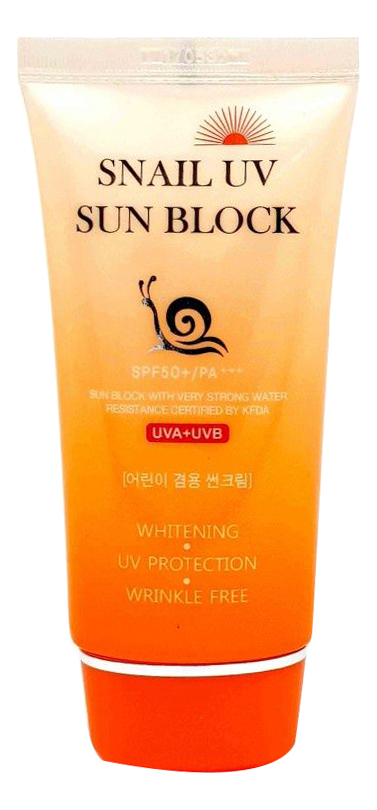 Купить Солнцезащитный крем для лица с улиточным муцином Snail UV Sun Block Cream SPF50+ PA+++ 70мл, Jigott