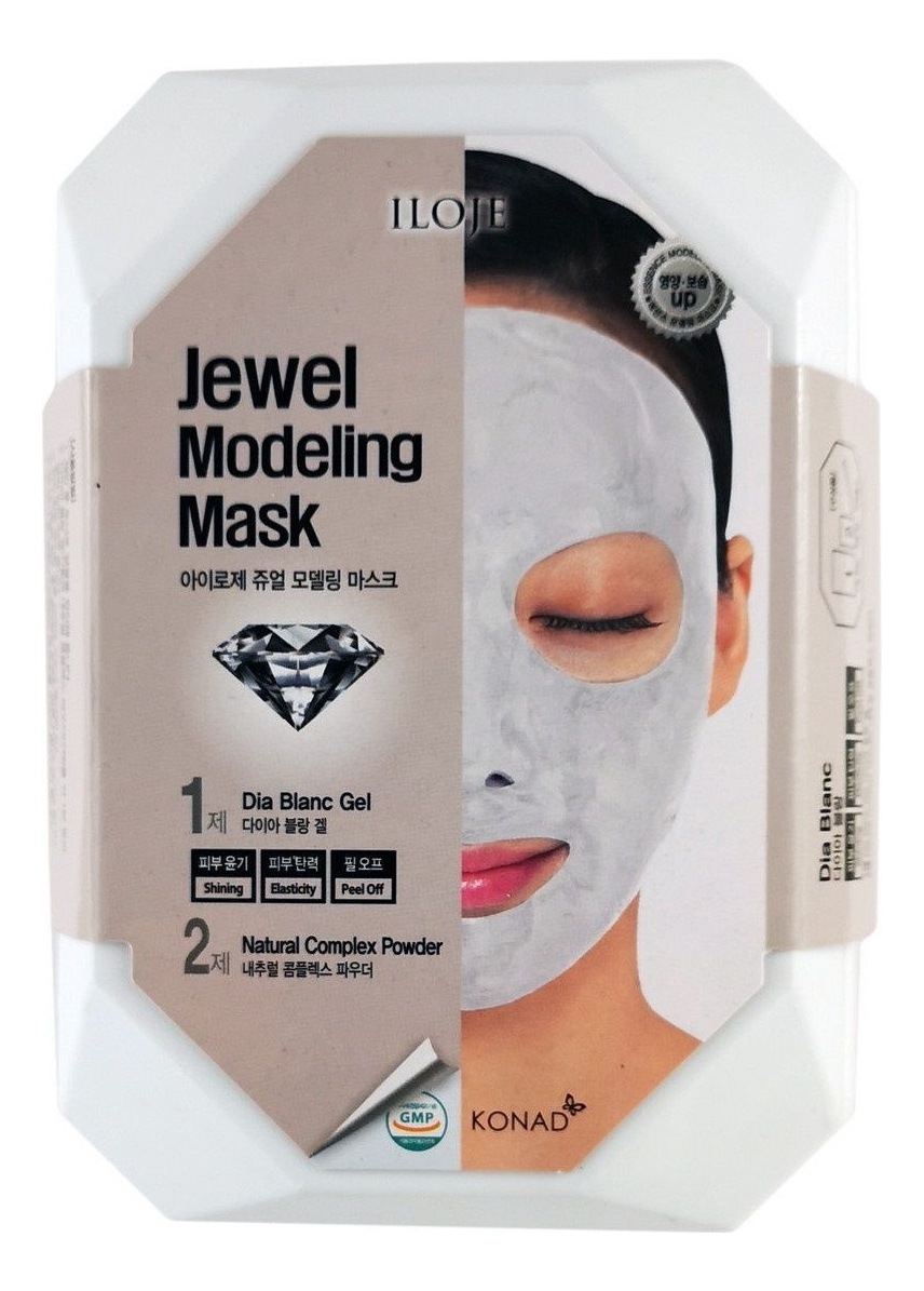 

Моделирующая маска для лица с алмазной пудрой Iloje Jewel Modeling Mask Dia Blanc 55г: Маска 1шт (гель 50г + пудра 5г + лопатка + ванночка), Моделирующая маска для лица с алмазной пудрой Iloje Jewel Modeling Mask Dia Blanc 55г