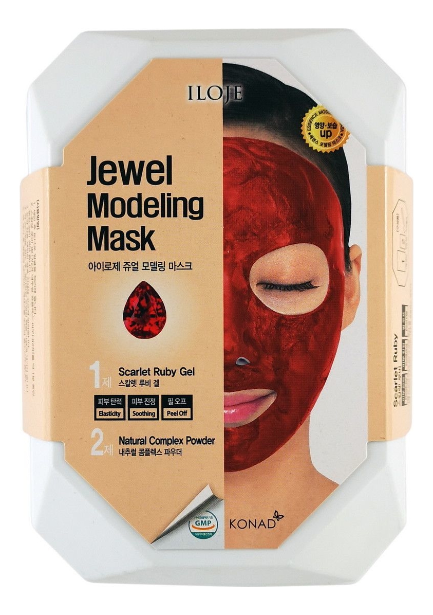 

Моделирующая маска для лица с рубиновой пудрой Iloje Jewel Modeling Mask Scarlet Ruby 55г: Маска 1шт (гель 50г + пудра 5г + лопатка + ванночка), Моделирующая маска для лица с рубиновой пудрой Iloje Jewel Modeling Mask Scarlet Ruby 55г