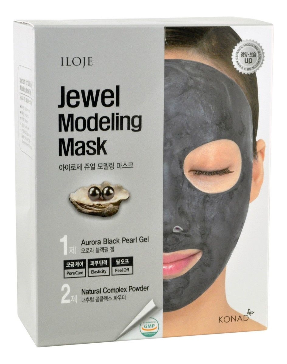 

Моделирующая маска для лица с черным жемчугом Iloje Jewel Modeling Mask Aurora Black Pearl 55г: Маска 5шт (гель 50г + пудра 5г + лопатка), Моделирующая маска для лица с черным жемчугом Iloje Jewel Modeling Mask Aurora Black Pearl 55г