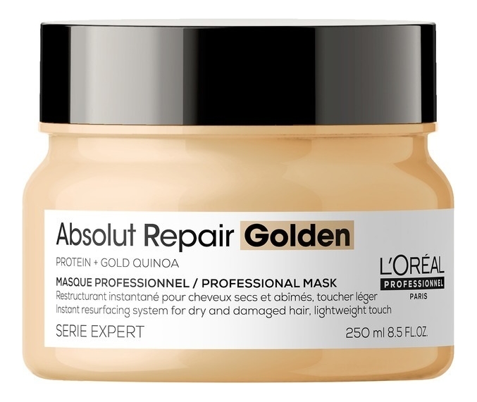 

Золотая маска-крем для волос Serie Expert Absolut Repair Lipidium Gold Quinoa + Protein: Маска 250мл, Золотая маска-крем для волос Serie Expert Absolut Repair Lipidium Gold Quinoa + Protein