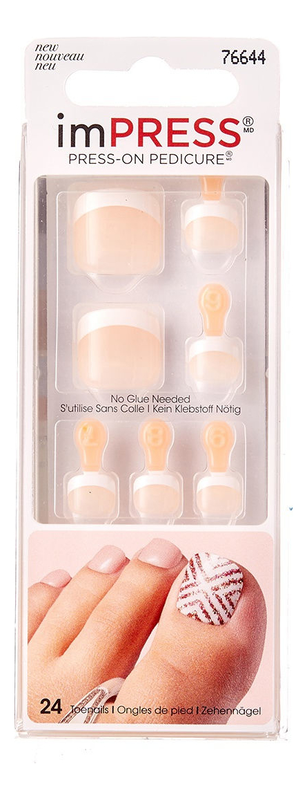 

Накладные ногти Классический педикюр Impress Press-On Pedicure BIPT012C 24шт