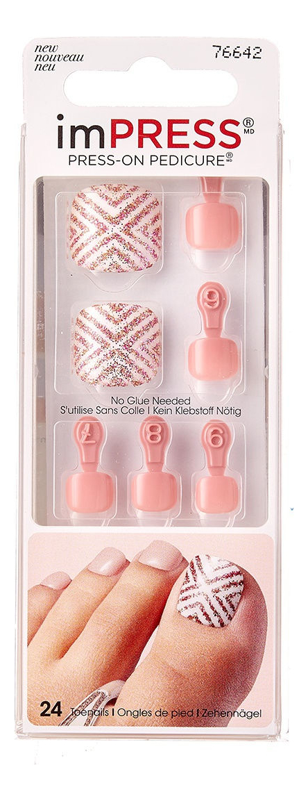 

Накладные ногти для педикюра Песчаный пляж Impress Press-On Pedicure BIPT011C 24шт