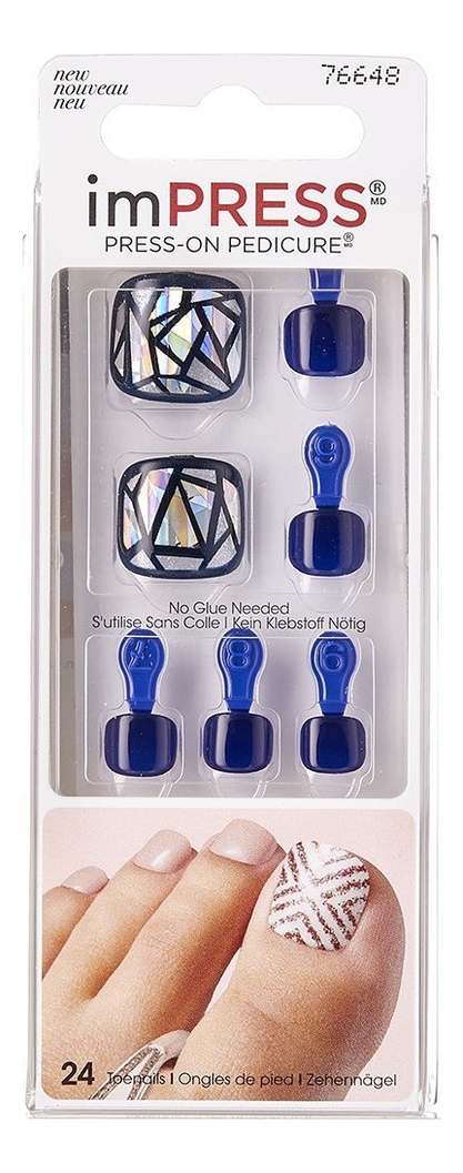 

Накладные ногти для педикюра Флорентийская мозаика Impress Press-On Pedicure BIPT016C 24шт