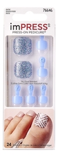 Kiss Накладные ногти для педикюра Дымчатый топаз Impress Press-On Pedicure BIPT014C 24шт