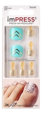 Kiss Накладные ногти для педикюра Модные ножки Impress Press-On Pedicure BIPT013C 24шт
