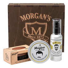 Morgan's Pomade Премиальный набор для бороды и усов (щетка + шампунь + крем 75мл)