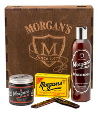 Morgan's Pomade Премиальный набор для джентльменов (мыло + глина текстурирующая 120мл + большая расческа складная + шампунь 250мл)