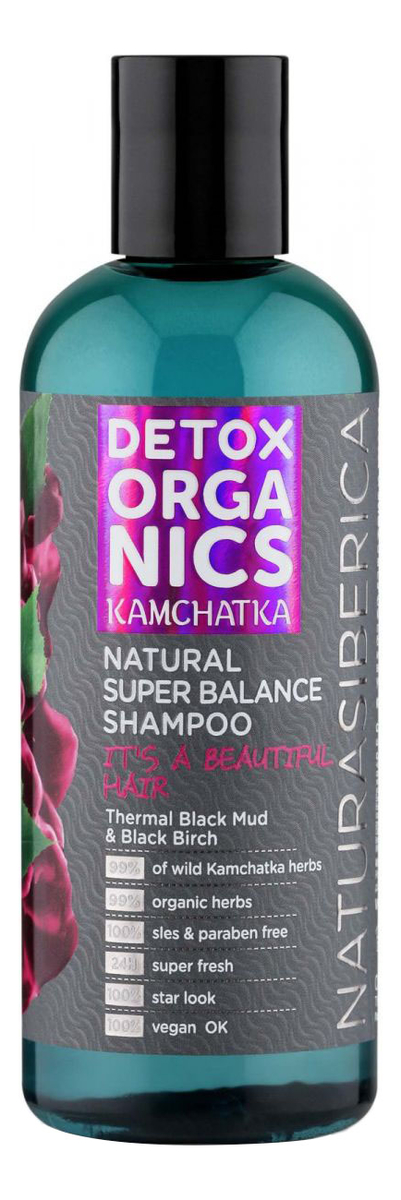 Шампунь для волос Супер баланс Detox Organics Kamchatka 270мл