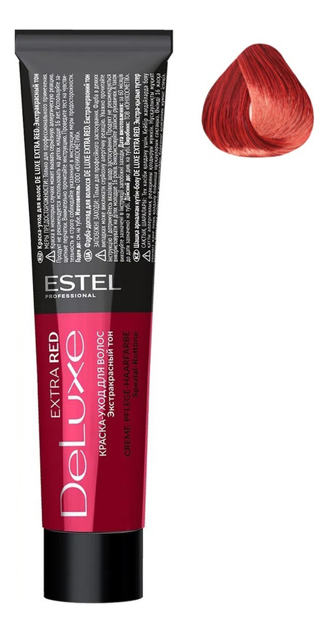 

Краска-уход для волос De Luxe Extra Red 60мл: 77/55 Русый красный интенсивный, Краска-уход для волос De Luxe Extra Red 60мл