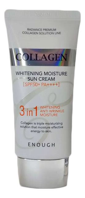 Солнцезащитный крем для лица с морским коллагеном Collagen 3 in1 Whitening Moisture Sun Сream SPF50 PA+++ 50г