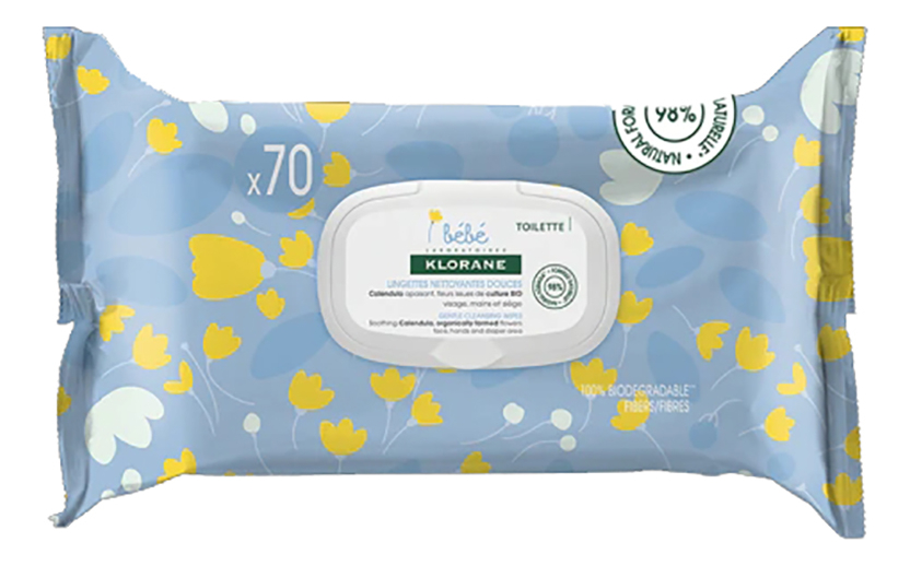 

Очищающие салфетки с экстрактом календулы Bebe Lingettes Nettoyantes 70шт