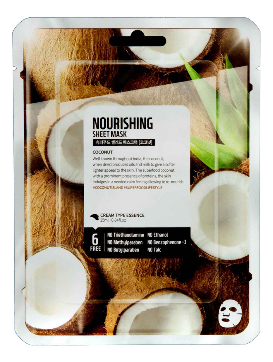

Тканевая маска для лица с экстрактом кокоса Facial Sheet Mask Coconut Nourishing 25мл