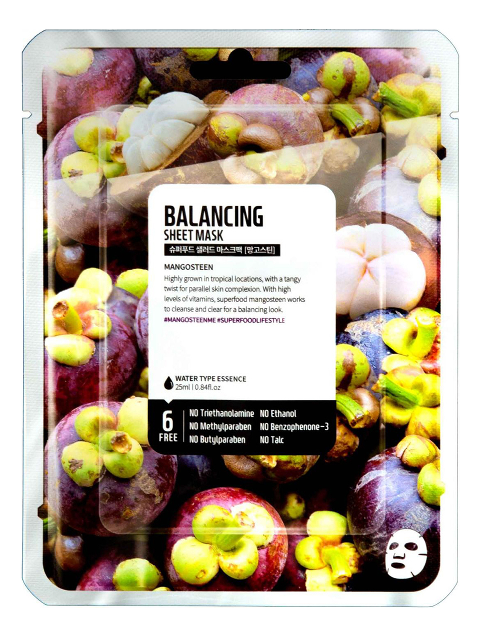 

Тканевая маска для лица с экстрактом мангостина Facial Sheet Mask Mangosteen Balancing 25мл