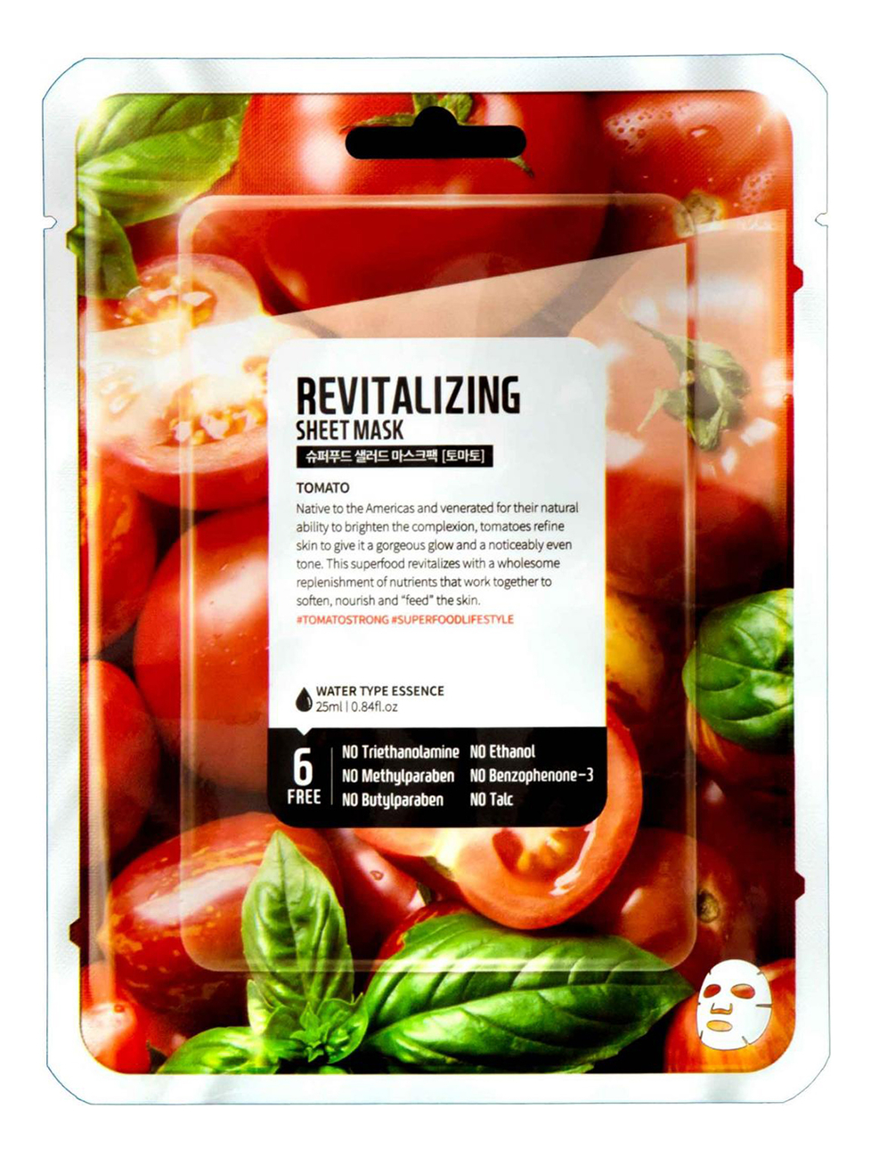 

Тканевая маска для лица с экстрактом томата Facial Sheet Mask Tomato Revitalizing 25мл