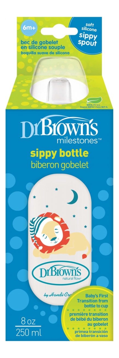 

Бутылочка-поильник с узким горлышком Natural Flow Milestones Sippy Bottle SB81097 250мл (лев)