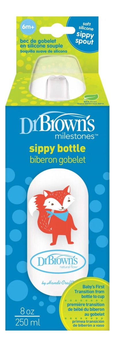 

Бутылочка-поильник с узким горлышком Natural Flow Milestones Sippy Bottle SB81096 250мл (лиса)